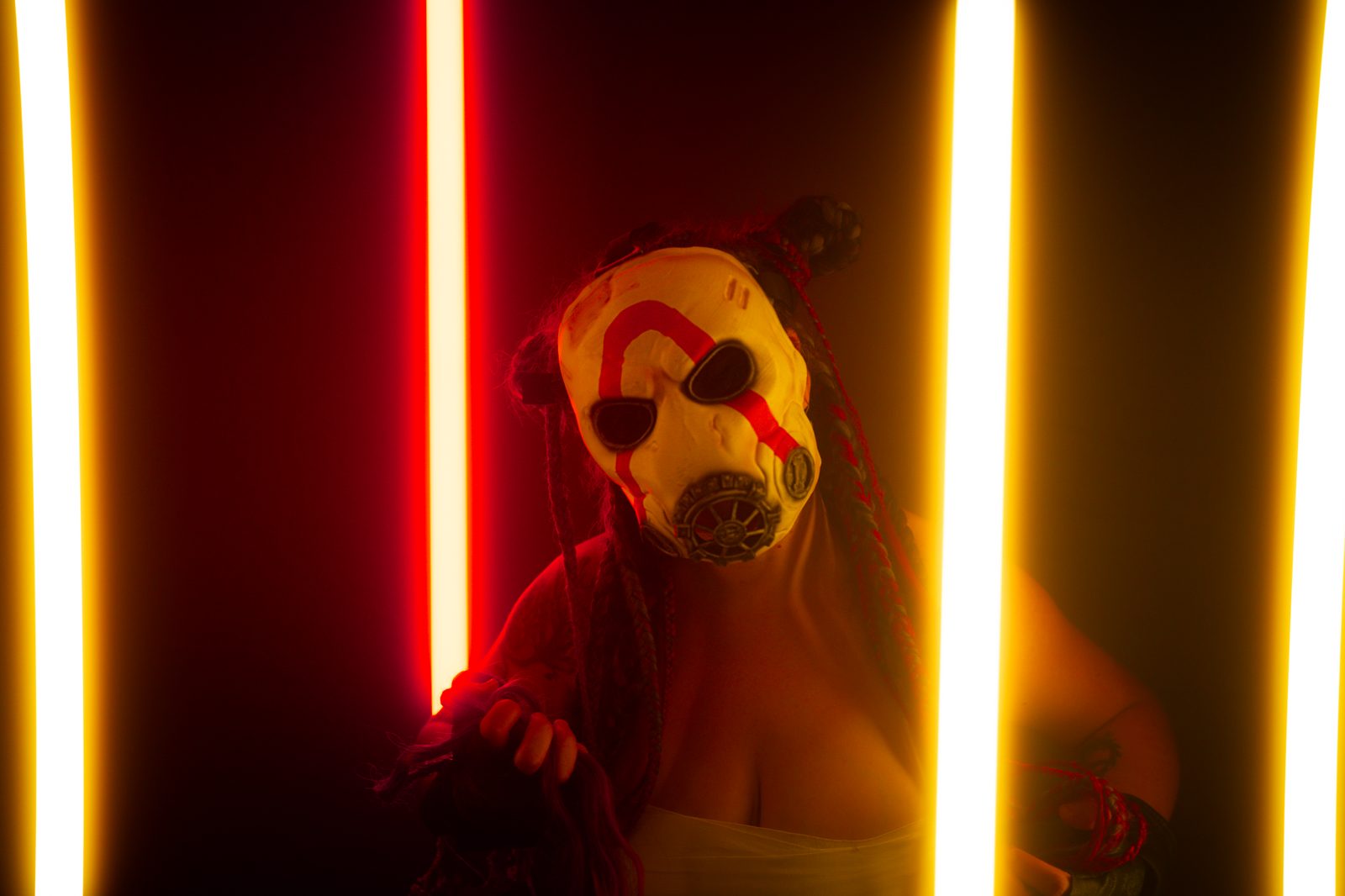 Edgy neon cosplay shoot